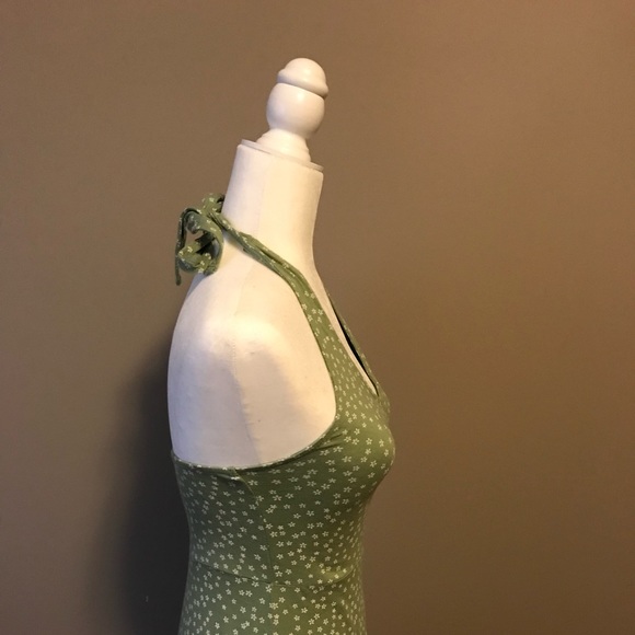 Green flower tie back halter dress - Picture 7 of 15